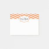 Oranje Witte Chevron Naam Monogramed, vers Post-it® Notes (Voorkant)