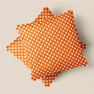 Oranje & Witte Chic Polka Dots Kussen