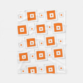 Oranje witte dop fleece deken (Voorkant)