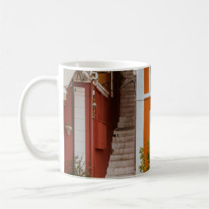 ORANJE WITTE EN GRIJS CONCRETE BOUW KOFFIEMOK