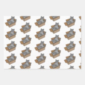 Oranje, witte en grijze kerst en kerstmis inpakpapier vel (Voorkant 3)