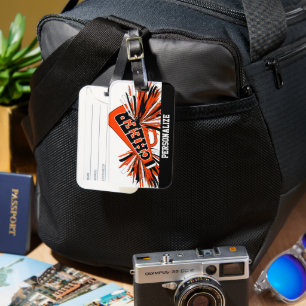 Oranje, witte en zwarte superleider Megaphone Bagagelabel