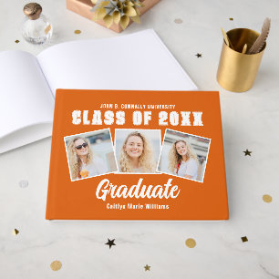 Oranje Witte Foto Klas van 2026 Afstuderen Gastenboek