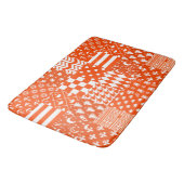 Oranje Witte Gemengde Patchwork Ontwerp Badmat (Gekanteld)