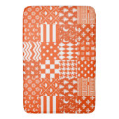 Oranje Witte Gemengde Patchwork Ontwerp Badmat (Voorkant Verticaal)