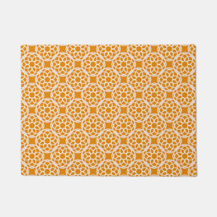 Oranje Witte Geometrische Naadloos Patroon Deurmat