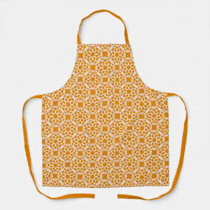 Oranje Witte Geometrische Naadloos Patroon Schort