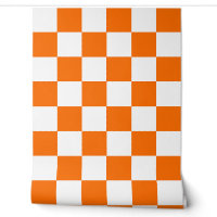 Oranje witte geruite check wanddecoratie