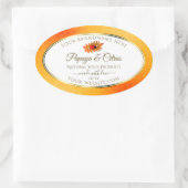 Oranje witte Glitter-productlabels met Ladybug Ovale Sticker (Tas)