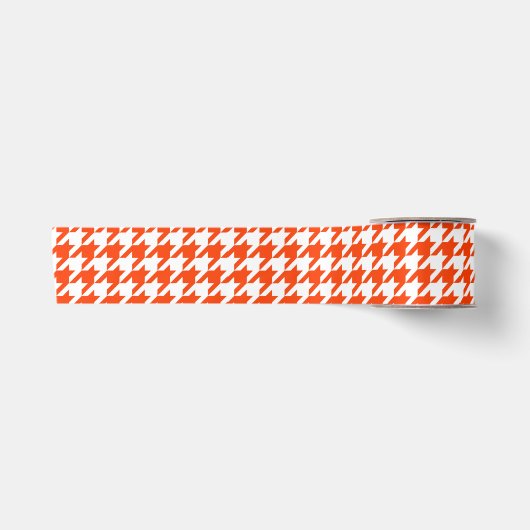 Oranje Witte Houndstooth Check Lint (Voorkant)