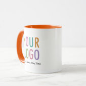 Oranje & Witte Koffie Mok Custom Logo Gepersonalis (Voorkant links)