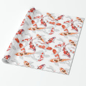 Oranje witte Koi Fish kunst Cadeaupapier (Uitgerold)