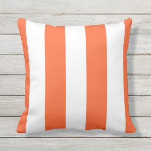 Oranje & Witte Luifelstrepen Outdoor Worpkussen Buitenkussen
