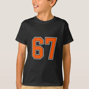 Oranje Witte Nummer 67 Jersey Speler Uniform #67 T-shirt