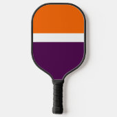 Oranje Witte Paarse Plain Kleurblok Ontwerp Pickleball Paddle (Achterkant)
