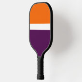 Oranje Witte Paarse Plain Kleurblok Ontwerp Pickleball Paddle (Links)