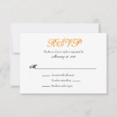 Oranje witte plein Simple Wedding RSVP-kaarten RSVP Kaartje (Voorkant)