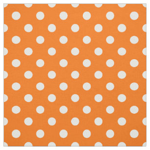 Oranje Witte Polka Dots Textiel Stof