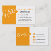 Oranje witte quote social media visitekaartje (Voorkant / Achterkant)