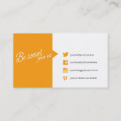 Oranje witte quote social media visitekaartje (Achterkant)