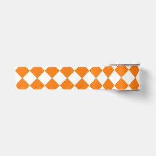 Oranje Witte Ruitjes Diamant Patroon Lint