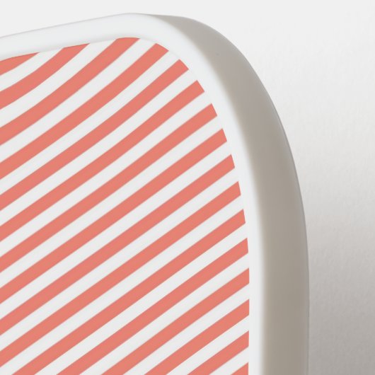 oranje witte streep monogram initiaal geel pickleball paddle (Links Detail)