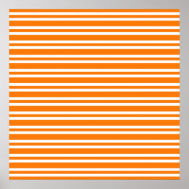Oranje Witte Strepen Patroon Poster