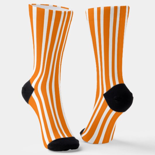Oranje Witte Strepen Patroon Sokken (Gebogen)