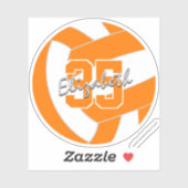 oranje witte volleybal team kleuren sticker (Vel)