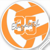 oranje witte volleybal team kleuren sticker (Voorkant)