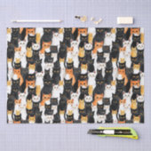 Oranje witte zwarte katten Verjaardag Tissuepapier (Craft)