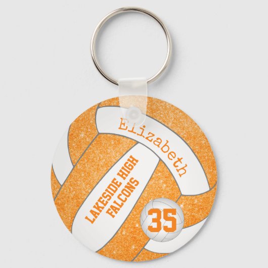 oranje witvolleybaltas label spelerteam naam sleutelhanger (Voorkant)