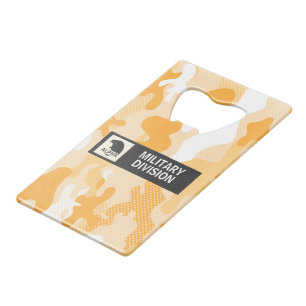 Oranje Woestijn Camouflage Stippenpatroon Kredietkaart Flessenopener