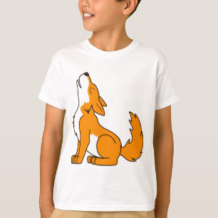 Oranje Wolf Pup Howling T-shirt