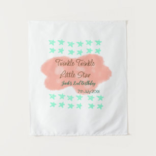 Oranje wolken twinkelen twinkelen kleine sterren g wandkleed