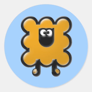 oranje wollij ronde sticker