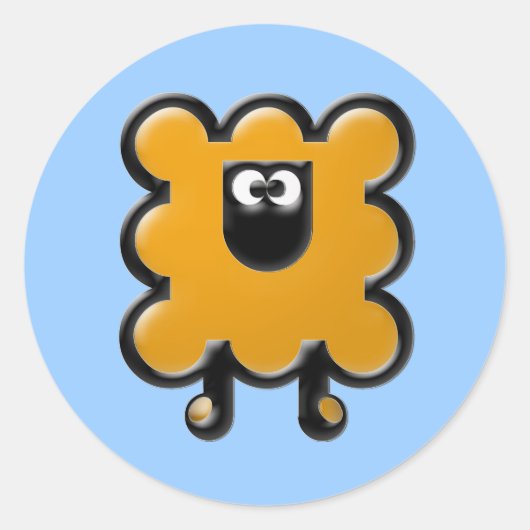 oranje wollij ronde sticker (Voorkant)