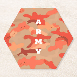 Oranje Woodland Camo Kartonnen Onderzetters