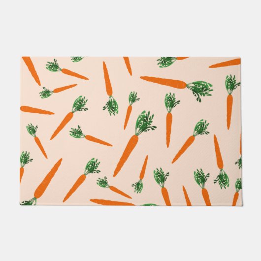 Oranje wortelpatroon deurmat (Voorkant)