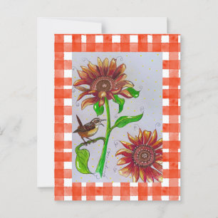 Oranje Wren-Briefkaart Briefkaart