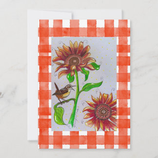 Oranje Wren-uitnodiging Kaart