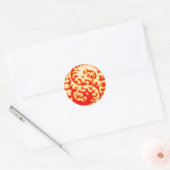 Oranje Yin Yang Dragon Ronde Sticker (Envelop)