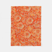 Oranje zachtbloemen fleece deken (Voorkant)