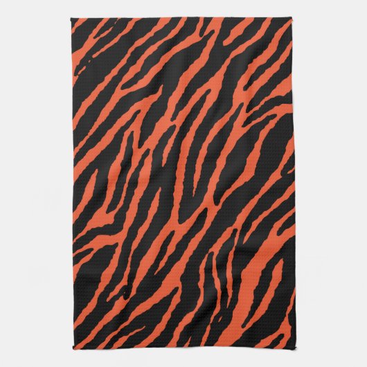 Oranje Zebra keukenhanddoek (Verticaal)