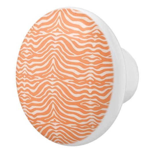 Oranje Zebra Pattern Keramische Knop (Rechts)