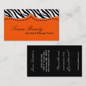 Oranje Zebra Print Animal Pattern Visitekaartje (Voorkant / Achterkant)