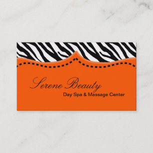Oranje Zebra Print Animal Pattern Visitekaartje