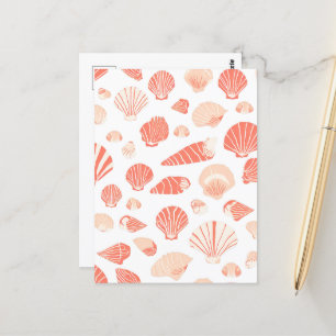 Oranje Zeeschelpen Strand Oceaan Briefkaart