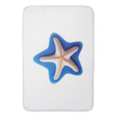 Oranje zeester in Blue Star Badmat (Voorkant Verticaal)