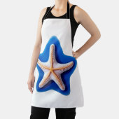 Oranje zeester in Blue Star Silhouette Schort (Insitu)